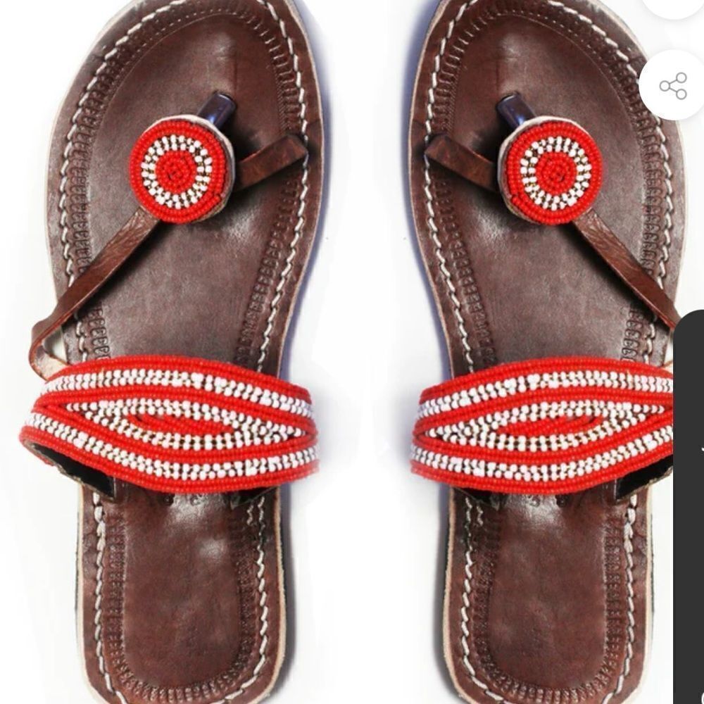 Boho Rafiki Red Beaded Sandals Sz-40/9 - Picture 7 of 8